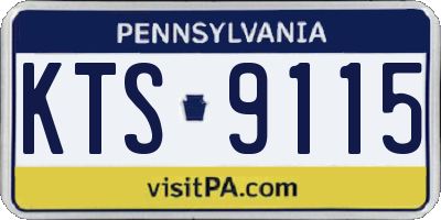 PA license plate KTS9115