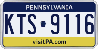 PA license plate KTS9116