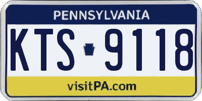 PA license plate KTS9118