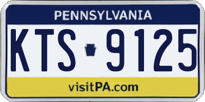 PA license plate KTS9125