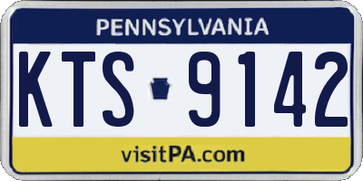 PA license plate KTS9142