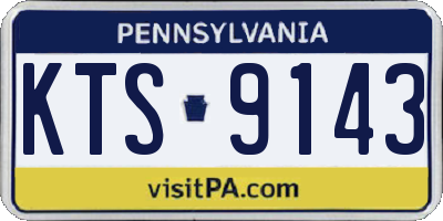 PA license plate KTS9143