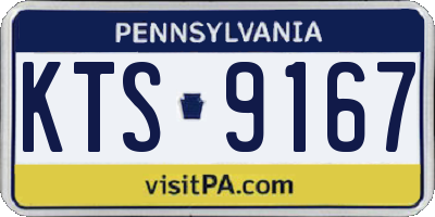 PA license plate KTS9167
