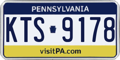 PA license plate KTS9178