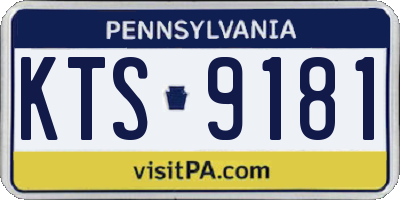 PA license plate KTS9181