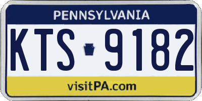 PA license plate KTS9182