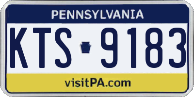 PA license plate KTS9183