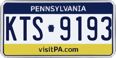 PA license plate KTS9193