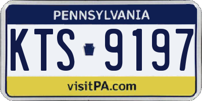 PA license plate KTS9197