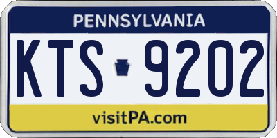 PA license plate KTS9202