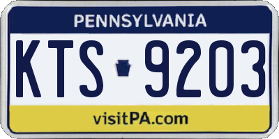 PA license plate KTS9203