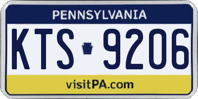 PA license plate KTS9206