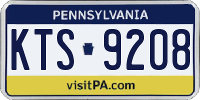 PA license plate KTS9208