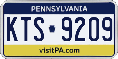 PA license plate KTS9209