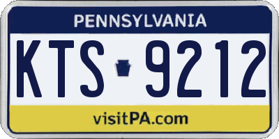 PA license plate KTS9212