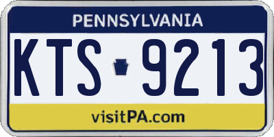 PA license plate KTS9213