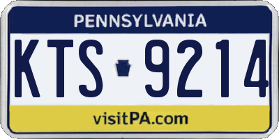 PA license plate KTS9214