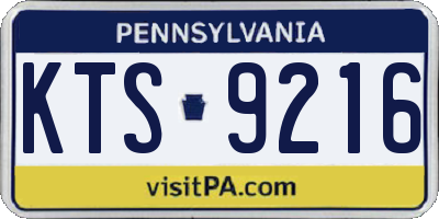 PA license plate KTS9216