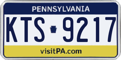 PA license plate KTS9217