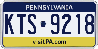 PA license plate KTS9218