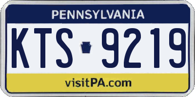 PA license plate KTS9219