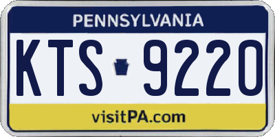 PA license plate KTS9220