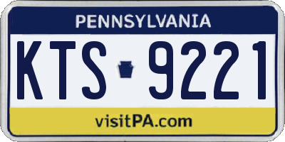 PA license plate KTS9221