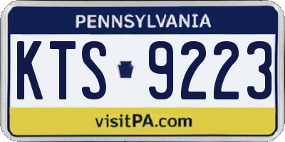 PA license plate KTS9223