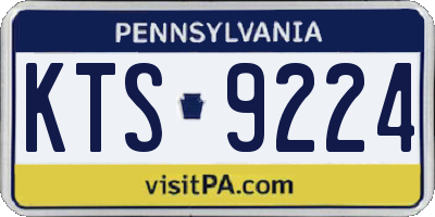 PA license plate KTS9224