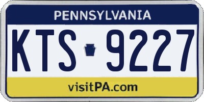 PA license plate KTS9227