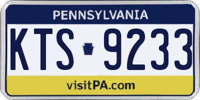 PA license plate KTS9233