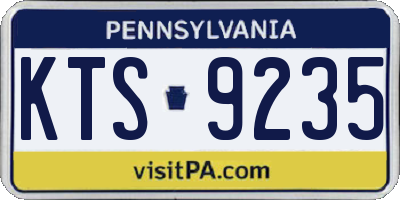 PA license plate KTS9235