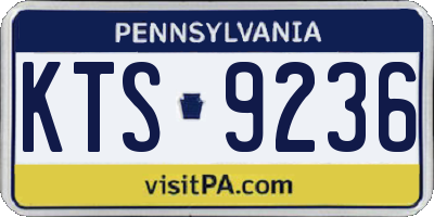 PA license plate KTS9236