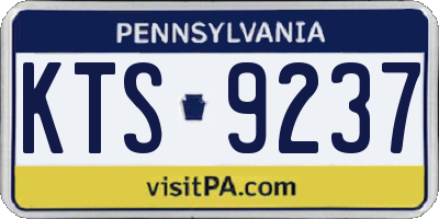 PA license plate KTS9237