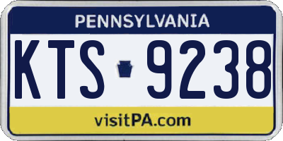 PA license plate KTS9238
