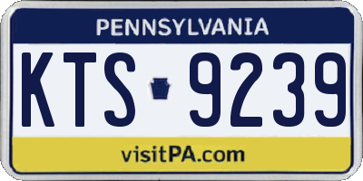 PA license plate KTS9239