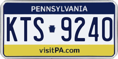 PA license plate KTS9240