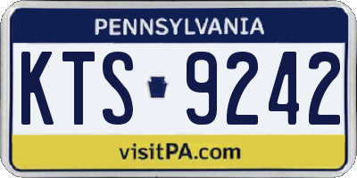 PA license plate KTS9242