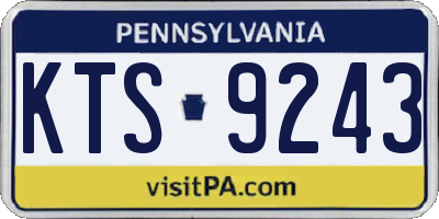 PA license plate KTS9243