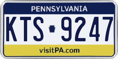 PA license plate KTS9247