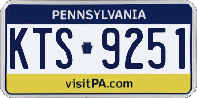 PA license plate KTS9251