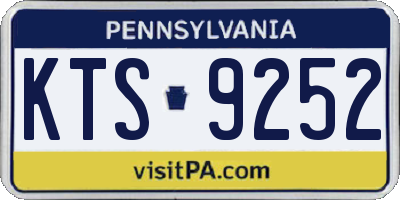 PA license plate KTS9252