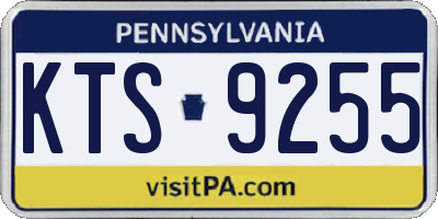PA license plate KTS9255