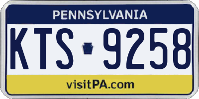 PA license plate KTS9258