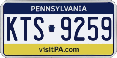 PA license plate KTS9259