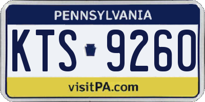 PA license plate KTS9260