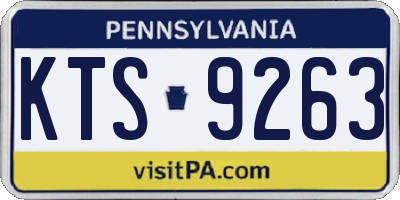PA license plate KTS9263