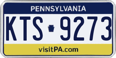 PA license plate KTS9273