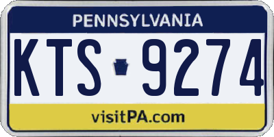 PA license plate KTS9274