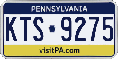 PA license plate KTS9275
